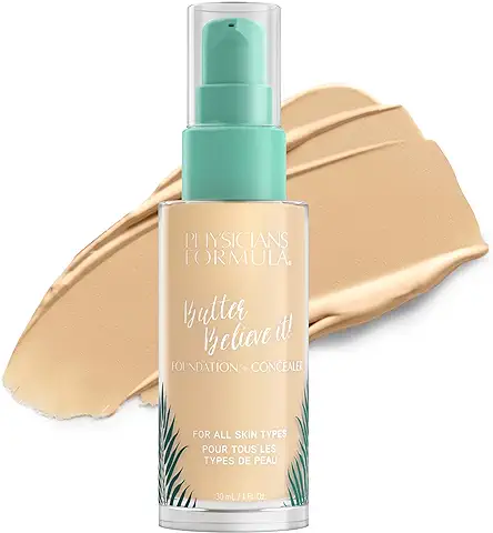 Physicians Formula, Murumuru Butter Believe It! Foundation + Concealer, Base Cremosa de Maquillaje y Corrector para un Brillo Radiante, con Manteca de Murumuru, Cupuaçu y Tucuma, Fair  