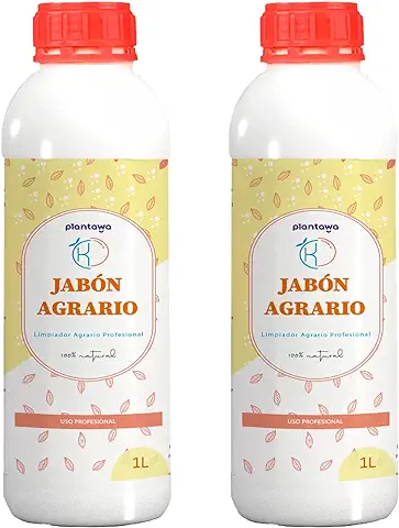 PLANTAWA Jabón POTÁSICO Kit Ahorro 2X 1L, para Plantas, Limpiador Agrario, Melaza, Prevención Hongos, Concentrado  