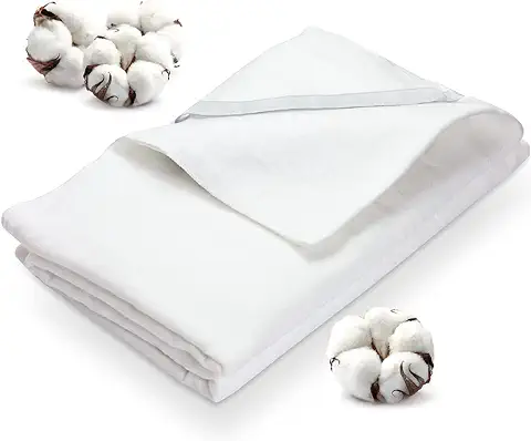 Protector de colchón 100x200 ERIKA | Cubrecolchón 100% algodón orgánico certificado | Funda de colchón ecológica transpirable | Fabricado en España | Oekotex | Producto sostenible, 100 x 200 cm