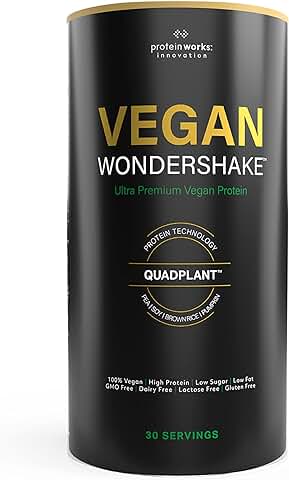 Protein Works| Vegan Wondershake - Batido Proteico Vegano - Suave, Gran Sabor - 30 Servicios - Galleta De Chocolate Y Cacahuete  