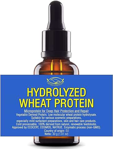 PROTEÍNA DE TRIGO HIDROLIZADA - Líquida - 30 g - Microproteína para la Protección y Reparación Profunda del Cabello  
