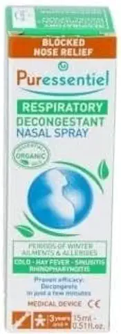 Puressentiel - Respiratorio - Spray Nasal Decongestionante con AE BIO - Ayuda a Combatir los Síntomas del Resfriado, la Sinusitis, la Rinofaringitis y/o la Rinitis Alérgica - 15ml  