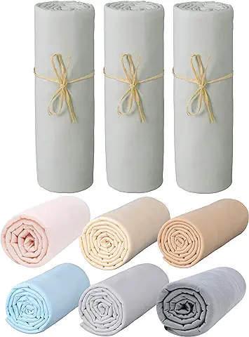 P'tit Basile - Juego Económico de 3 Sábanas Bajeras Ajustables para Bebé de Jersey Oeko-Tex y Ecológico - Colchón 60 x 120 cm - Gris Perla  