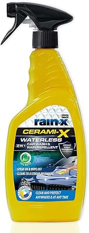 Rain-X® Champú Coche Sin Agua con Tratamiento Cerámico Coche, 2en1 Encera y Repele la Lluvia 750ml  