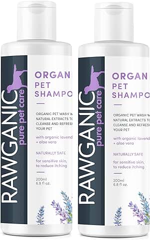 Rawganic Champú Ecológico para Mascotas | Suave Champú Natural Calmante Hidratante Perros y Gatos (2 Paquetes)  