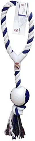 REAL MADRID CF - Juguete de Cuerda con Pelota para Perro, Tamaño Único, Multicolor, Producto Oficial (CyP Brands)  