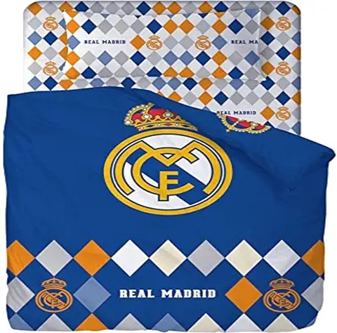 Real Madrid CF - Sábanas Rombos Cama 90 cm. (3 Piezas)  