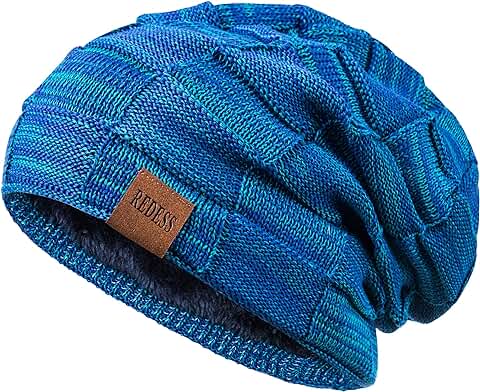 REDESS Gorro Hombres y Mujeres, Gorros Cálidos de Invierno, Gorro de Calavera de Punto Grueso…  