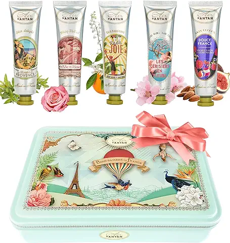 Regalos Para Mama: Regalo Original 5 Crema de Manos, Manteca de Karite/Perfume: Verbena, Flor de Cerezo, Rosa, Lirio de los Valles, Almendras, 5x25ml/ Un Air D'Antan/Regalo para Madre/Regalo Mujer  