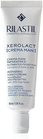 Rilastil Xerolact Crema de Manos, Hidratante y Reparadora, de Óptima Absorción, para Manos Muy Secas, Agrietadas y Dañadas, para Piel Sensible, con Manteca de Karité, Hipoalergénico, 30 ml
