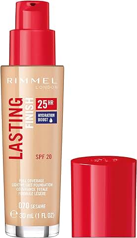 Rimmel London Lasting Finish Foundation 25H, Base de Maquillaje Tono 70 - 30 ml  