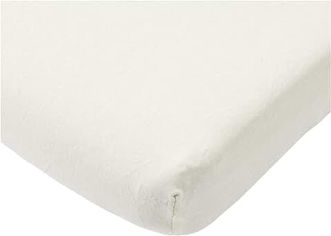 Roba Sábana Bajera Ajustable 60 x 120 cm a 70 x 140 cm, para Cama de Bebé Extensible, safe Asleep, Algodón Jersey, Blanco Canadiense  
