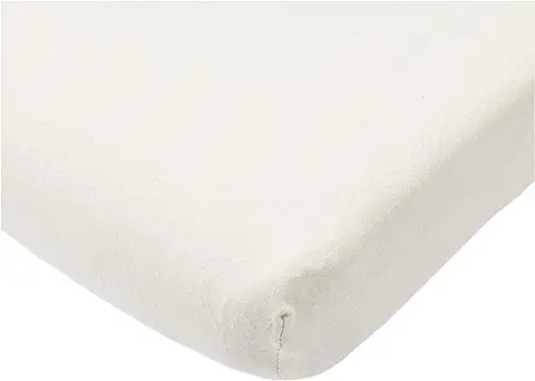 Roba Sábana Bajera Ajustable 60 x 120 cm a 70 x 140 cm, para Cama de Bebé Extensible, safe Asleep, Algodón Jersey, Blanco Canadiense  