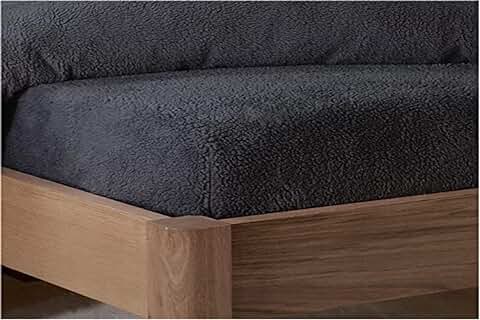 Ropa de Cama Sleepdown - Sábana Bajera Ajustable de Forro Polar, Térmica, Lisa, Cálida, Agradable y Supersuave, Tamaño Super King, Color Carbón  