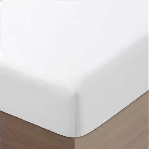 Sabana Bajera 90x190 Ajustable - Bajera Cama 90 - Sabanas Algodón100%, Blanco, Ecológico, Tacto Suave, Tejido Resistente y Sin Químicos. Alta Comodidad. (Cama 90 x 190/200 cm)  