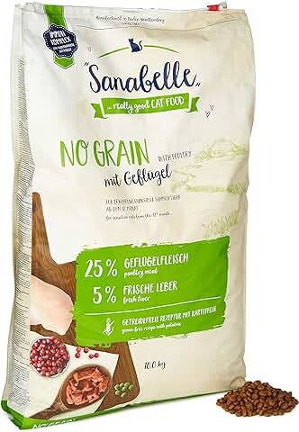 Sanabelle No Grain con las aves de Corral | Alimento seco para Gatos Nutricionalmente Sensibles | 10 kg (Paquete de 1) Sanabelle No Grain con las aves de Corral | Alimento seco para Gatos Nutricionalmente Sensibles | 10 kg (Paquete de 1)