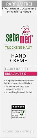 Sebamed Crema de manos aguda para piel seca Urea al 5%, sin perfume, cuida las manos extremadamente secas y dañadas, alivia las grietas y la rugosidad, 75 ml (paquete de 1)