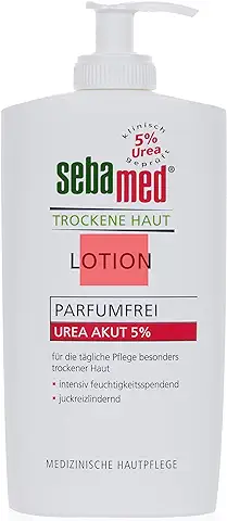 SEBAMED Piel seca Urea Aguda 5% Loción sin Perfume y Loción Hidratante con Aceite de Almendras Dulces para Hombres y Mujeres, Alivia Notablemente la Picazón y Ayuda a Suavizar la piel muy Seca, 400 ml  