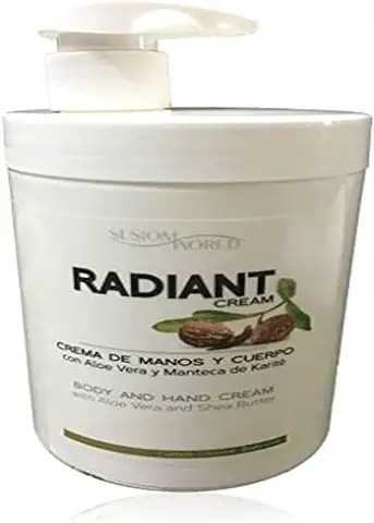 Sesiomworld Crema Hidratante de Manos y Cuerpo Radiant con Aloe Vera y Karité 1 Kilo 1 Unidad 1080 g  