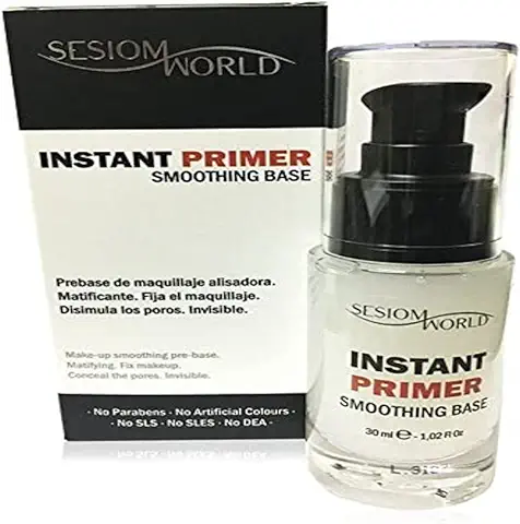 Sesiomworld Prebase de Maquillaje Alisadora Instant Primer Translúcida sin Parabenos, 30 ml 140 g  