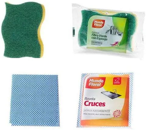 Set de Productos de Limpieza Especial para Apartamentos y Pisos Turísticos. 28 Estropajos y 28 Bayetas para Incluir como Amenities y Mejorar Experiencia de Cliente  