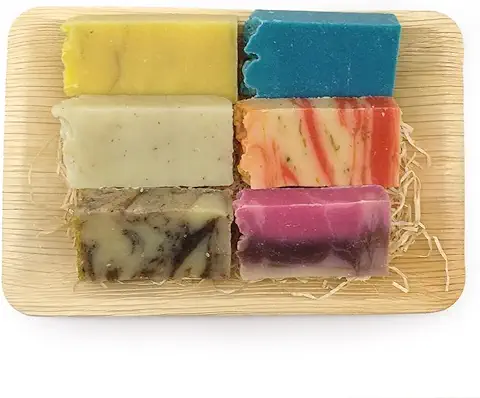 Set Jabones Surtidos de Aceite de Oliva para todo tipo de piel - Bandeja de 6 Jabones Artesanos Elaborados con Ingredientes Naturales. Regalo Original  
