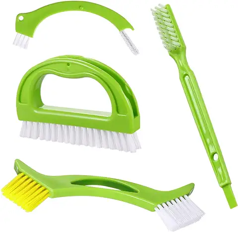 Siismi 4 en 1 Cepillo de Limpieza de Ranura, Limpieza Profunda para Baño y Cocina, Cepillo de Limpieza para Lechada, para Obturador/Aire Acondicionado/Teclado  