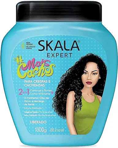 -SKALA EXPERT- Mascarilla/Acondicionador/Crema de Peinado "Mais CACHOS" -1000ml- 100% Vegano - Rizos con Volumen.  