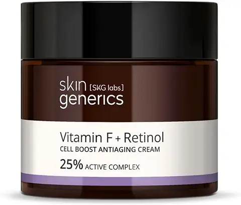 Skin Generics | Crema Facial Regeneradora 50 ml | con Vitamina F 25% Complejo Activo y Ácido Hialurónico | Crema Facial Mujer | Luminosidad, Elasticidad y Elimina Radicales Libres | 100% Vegano  