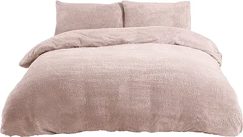 Sleepdown 5056242736271 Juego Edredón de Forro Polar con Fundas de Almohada, Térmica, Cálida, Acogedora, Súper Suave, Tamaño King, Color Rubor, Poliéster, Rosa Encarnado, Matrimonio  