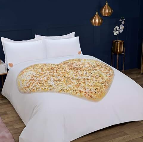 Sleepdown Juego de Funda de Edredón con Fundas de Almohada para Cama Doble (200 x 200 cm), Diseño de Corazón con Texto en Inglés Love Island  