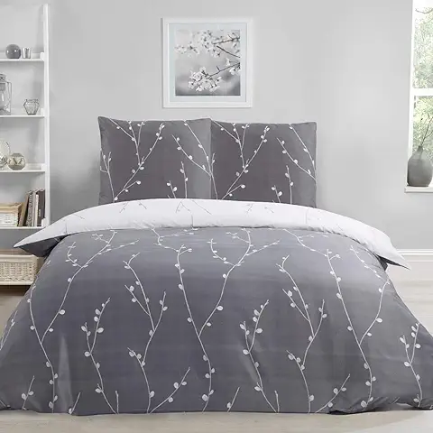 Sleepdown Willow - Juego de Ropa de Cama Reversible de 200 cm x 200 cm + 2 Fundas de Almohada de 80 cm x 80 cm  