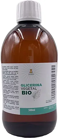 Snadi - Glicerina BIO Vegetal Líquida 500ml (USP) | Pureza +98% | GMP | Cosmética Natural y Cuidado Capilar | Transparente | Ecológica | Para Piel, Cabello, Manos  