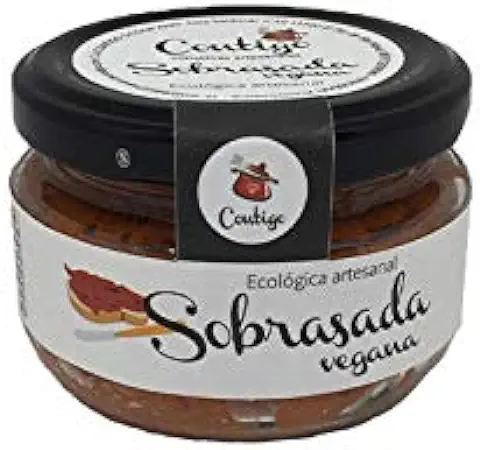 Sobrasada Vegana Ecologica -Tarro de 120 gr - Conservas Artesanales Contigo (Pack de 1 Tarro)  