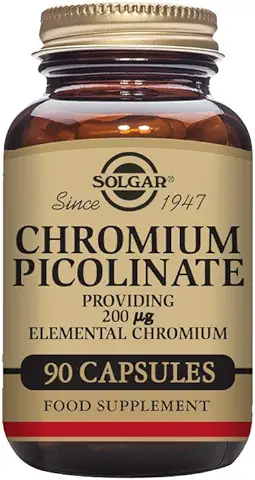 Solgar Cromo Picolinato 200 µg Elemental, 90 Cápsulas Vegetales  