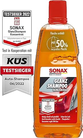 SONAX Concentrado de Champú para Brillo (1 Litro) para Todas las Superficies de Pintura, Goma, Plástico, Vinilo y Vidrio | N.° 03143000-544  
