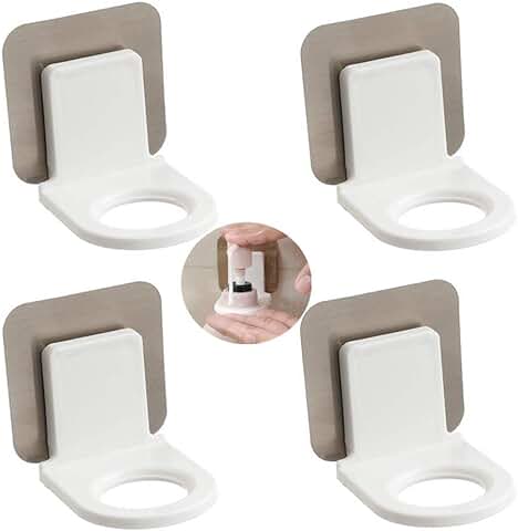 Soporte Para Dispensador De Botella De Bomba, Desinfectante Para Manos Estante Colgante Etiqueta De Pared Gel De Ducha Soporte Para Botella De Champú Gancho Para Desinfectante De Manos, Paquete De 4  