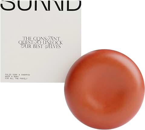 SUNND Shampoo Y Jabón Sólido 2 En 1 | Sostenible Y Natural | Cabello Y Cuerpo | Sin Parabenos O Sulfitos | Para Toda La Familia | Ingredientes Naturales | Sin Plástico | 95 Gr  