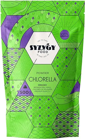 SYZYGY FOOD | Chlorella en Polvo Ecológica Certificada | 500g | Máxima Pureza 100% BIO Chlorella Pared Celular Rota | Proteína Vegana | Detox - Vegano - Saciante | B12 - Vitaminas - Minerales  