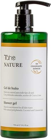 Tahe Nature Gel de Baño sin Sulfatos con Polifenoles Naturales y Aceites de Coco y Lino, 750 ml  