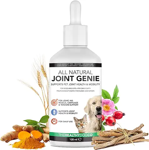 The Healthy Dog Co Cuidado de Perros – Suplementos para Perros y Gatos – 100 Porciones – Suplementos Naturales Líquidos para Articulación Canina de Acción Rápida para Perros Mayores  