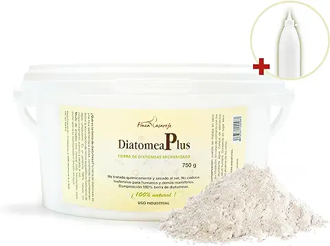 Tierra de Diatomeas Micronizada - Bote de 750g + Botella Pulverizadora - Producto Ecológico Para Huertos, Mascotas y Superficies - 100% Natural  