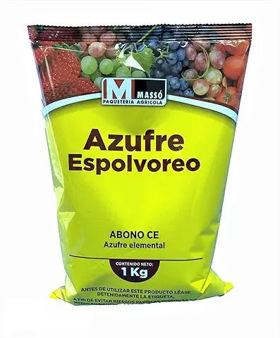 Todo Cultivo Azufre Amarillo Ecológico para Espolvoreo 1kg. Fungicida y Acaricida en Polvo Verano. Prevención de Oídios y Arañas en Huerta y Vid.  