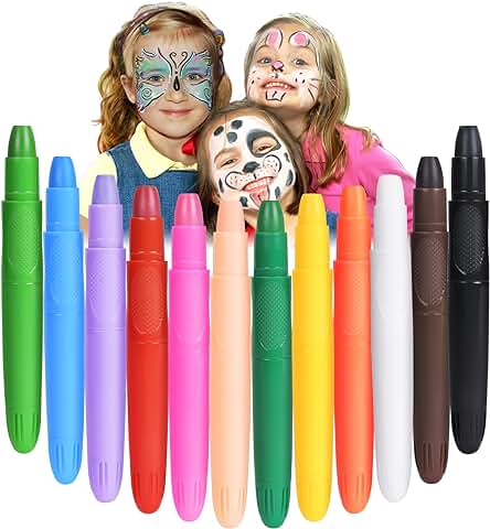 URAQT Pinturas Cara para Niños, Seguridad No Tóxica Pintacaras Infantil, Pintura Corporal y Facial para Barriga Embarazada, Pinturas Maquillaje Halloween Festival Fiesta Cosplay Adulto Niño  