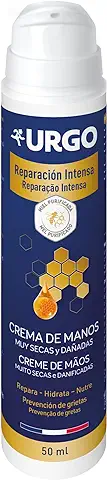 Urgo - Reparación Intensa - Crema de Manos a base de miel Purificada - Hidrata, Suaviza y Protege la piel - Previene la Aparición de Grietas - Frasco con Bomba Dosificadora de 50 ml  