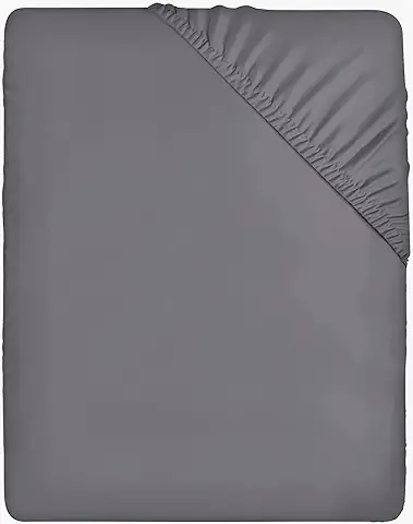 Utopia Bedding Sabana Bajera 135x190 - Gris - Bolsillo Profundo - Microfibra Cepillada (Cama 135)  