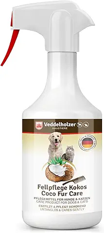 Veddelholzer 500 ml Spray desenredante Perros Coco para el Cuidado del Pelo de Perros y Gatos. Espray desenredante para Perros, Gatos, Cachorros, Pelaje, Accesorios para Gatos, perfumes para Perros