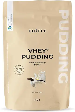 Vegan Protein Pudding Vanilla 450 g - Postre Vainilla 78% Proteína - Sólo 107 Calorías - Postre Bajo Azúcar Grasa - Sin Lactosa - Bajo en Calorías - Pudines Sin Gluten  