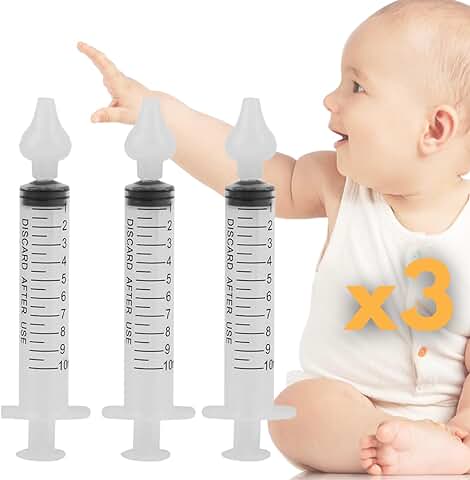 Vidaprime PACK 3 Jeringuilla Lavado Nasal Bebe y Adultos - Sacamocos Bebe Jeringa Mocos Bebe - Jeringa Nasal para Bebé - Aspirador Nasal para bebe - Jeringa Lavado Nasal bebe - SACA MOCOS PARA BEBES  