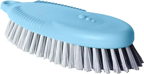 Vigar - Cepillo Multifuncional - con Cerdas Duras - 17.5 x 6.6 x 3.7 cm - Ideal para Alfombras o Prendas Resistentes - con Anilla para Colgado - Azul  